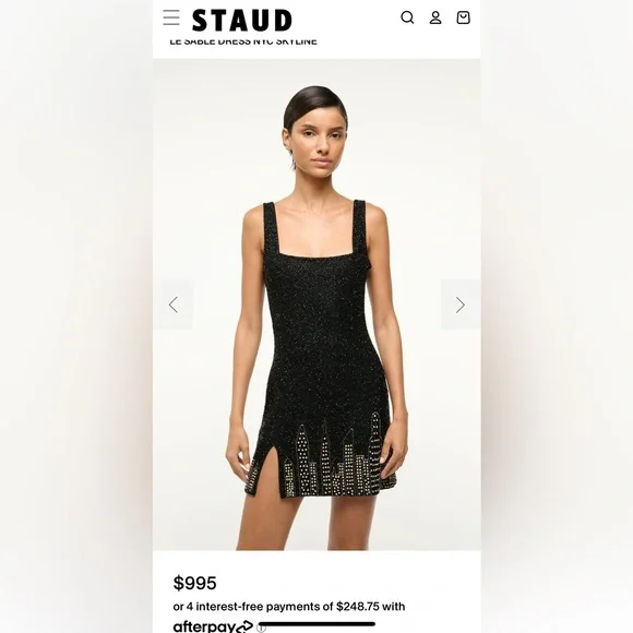 STAUD Le Sable Dress NYC Skyline Medium - Picture 7 of 9